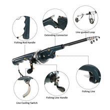 Load image into Gallery viewer, Travel Folding Mini Rod for Fish High Quality Foldable Fishing Rod With Line Portable Pocket Throwing Rock Telescopic And Reel - Reel Time Fishing Supply
