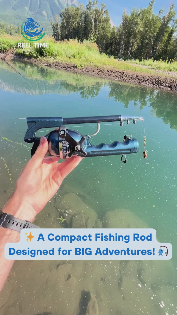 Video of the Foldable Travel Fishing Rod showcasing its portable design and fishing performance.